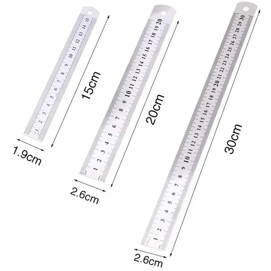 Stainless Steel Metal Straight Ruler Precision Double Sided Precision Measuring Tools Scale Metric Ruler Accessories Hand Tools