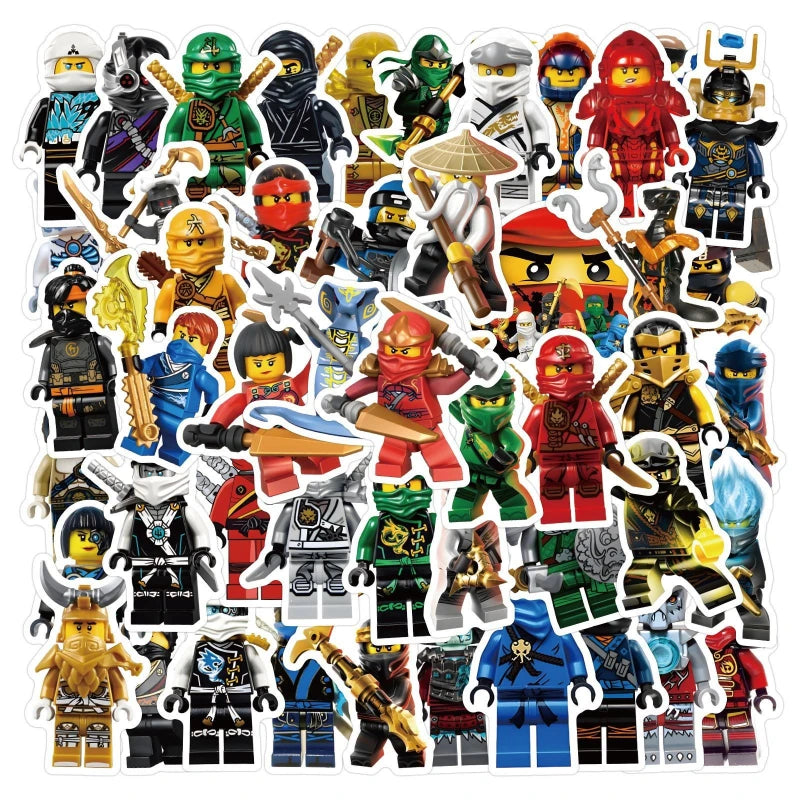 60pc/Lot  Not Repeating The New Ninja Waterproof Stickers Party Decoration Kids Favor