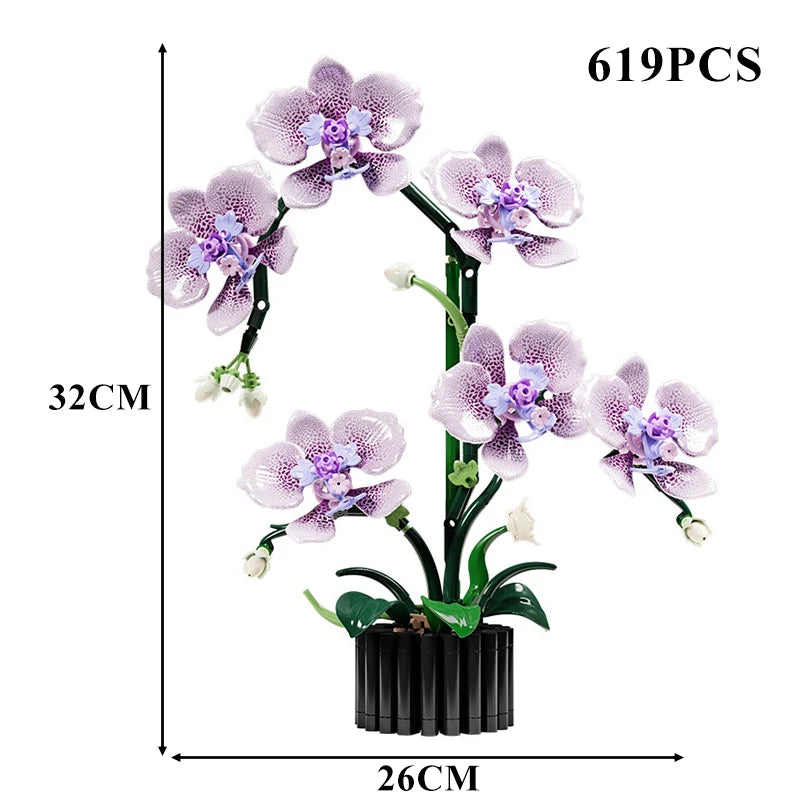 Orchid Building Blocks Flower Set