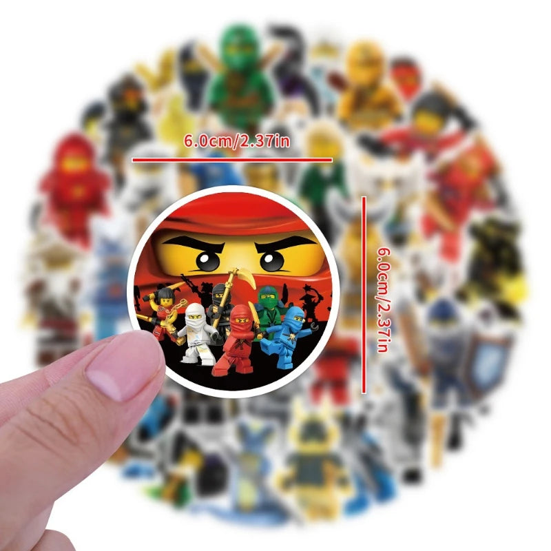 60pc/Lot  Not Repeating The New Ninja Waterproof Stickers Party Decoration Kids Favor