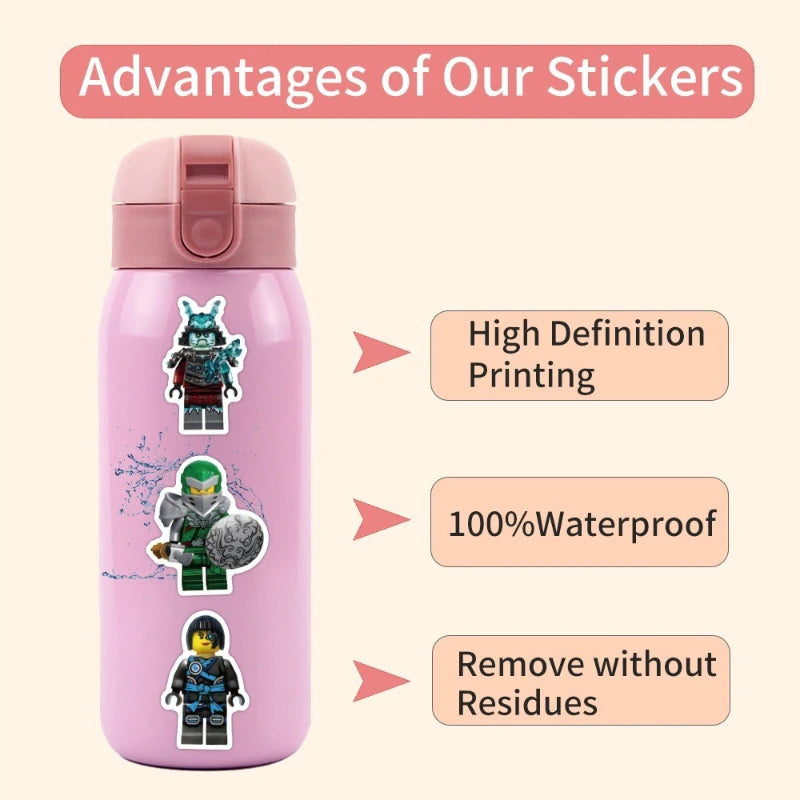 60pc/Lot  Not Repeating The New Ninja Waterproof Stickers Party Decoration Kids Favor