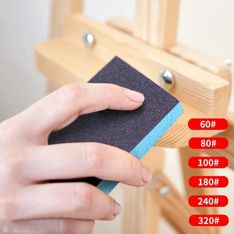 6PCS Sanding Sponge 60-320 Grit Washable and Reusable Wet Dry Sanding Blocks for Metal Wood Polishing Abrasive Tool 120*96*50mm