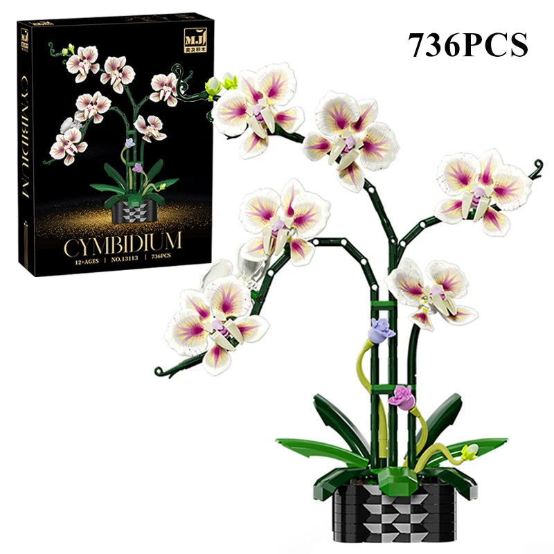 Orchid Building Blocks Flower Set