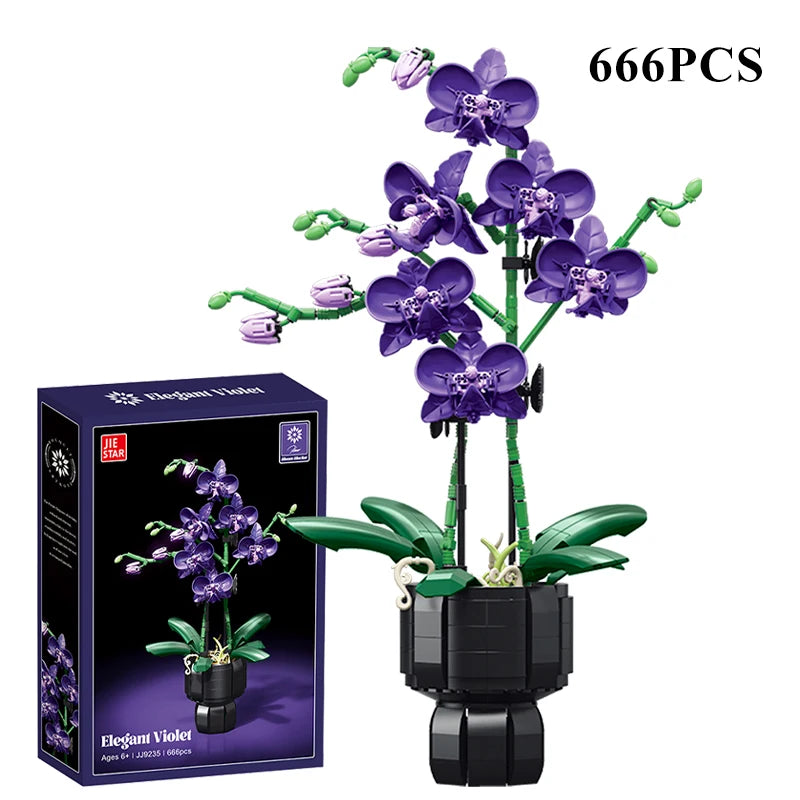 Orchid Building Blocks Flower Set
