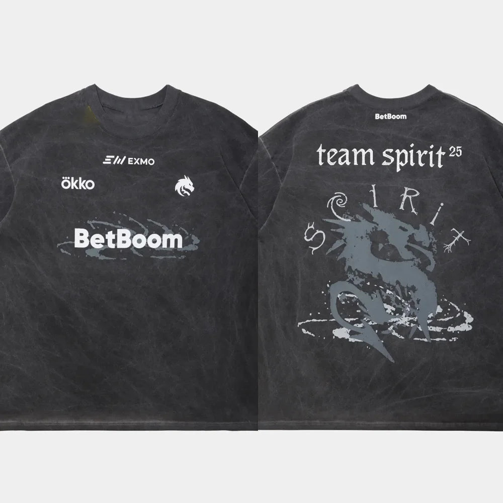2026 Team Spirit Jersey CS2 Esports Competition Combat Uniform Summer Sports Men's T-Shirt Children's Clothing Tee Y2k Woman