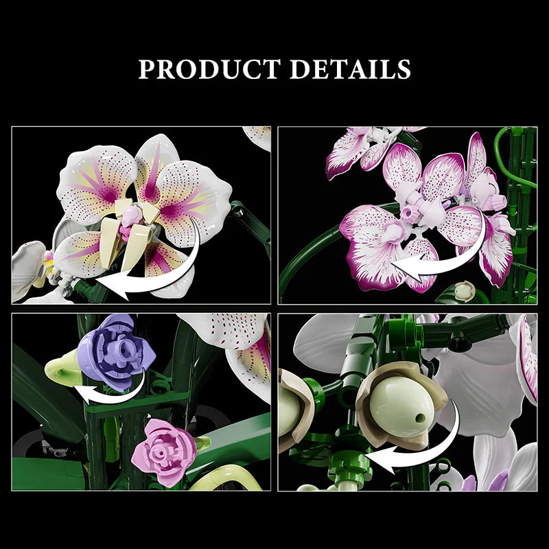 Orchid Building Blocks Flower Set