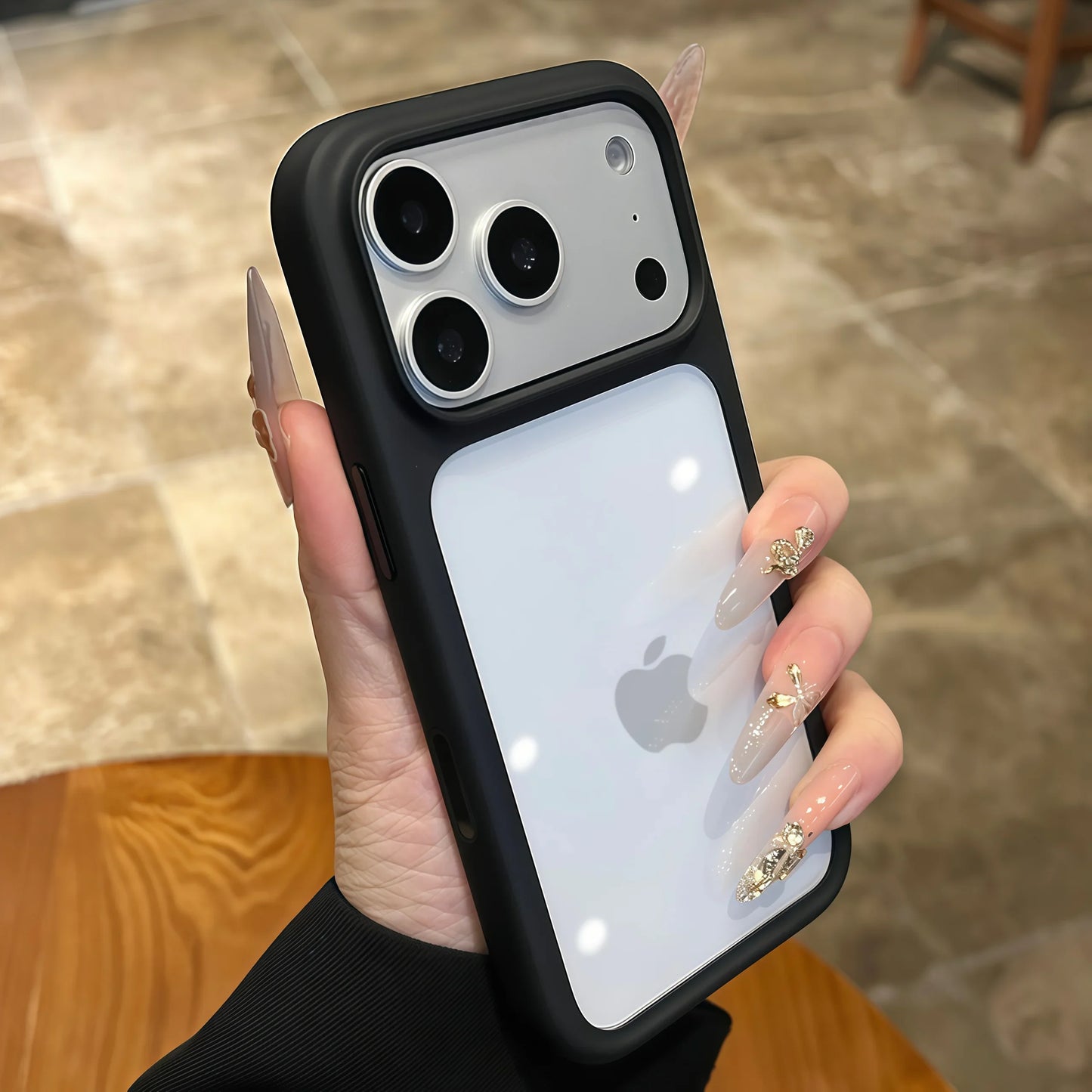 Luxury Advanced Silicone Soft Edge Transparent Case For iPhone 17 17 Pro 17 Pro Max Shockproof Phone Case Hard Back Panel Cover