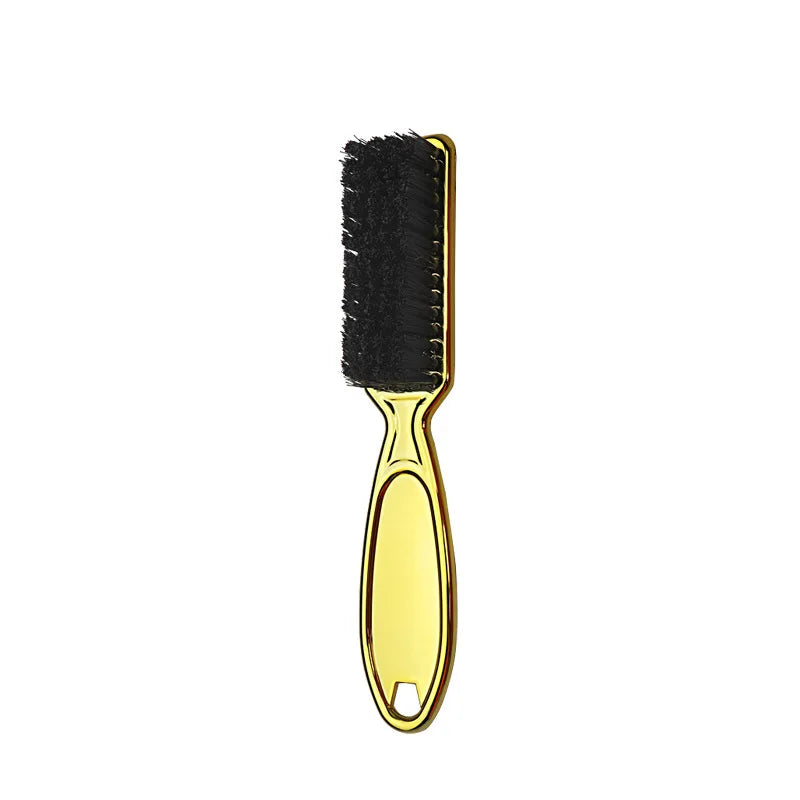 Professional Soft Hair Cleaning Brush Electroplating Barber Handle Retro Neck Duster for Salon Hairdressing Styling Accessories