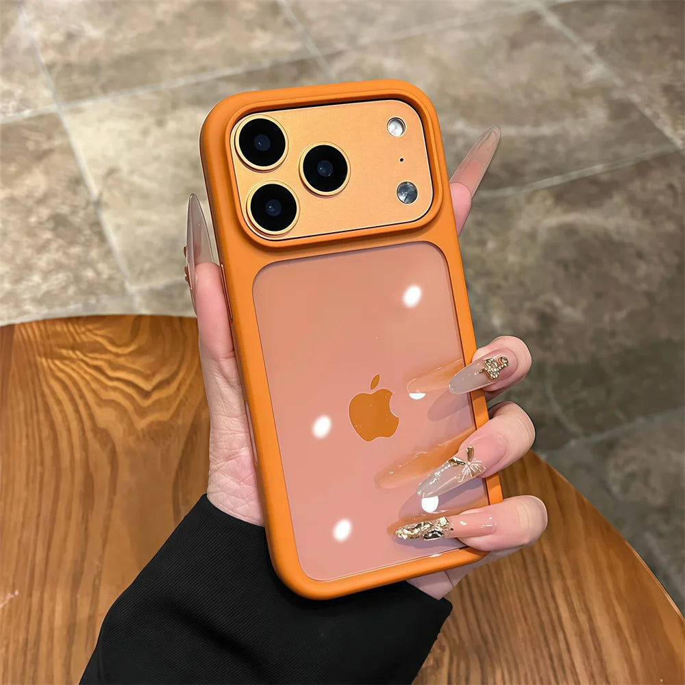 Luxury Advanced Silicone Soft Edge Transparent Case For iPhone 17 17 Pro 17 Pro Max Shockproof Phone Case Hard Back Panel Cover