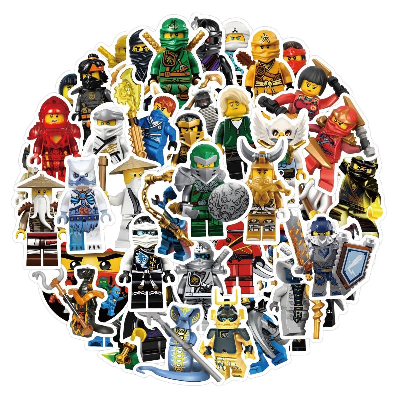 60pc/Lot  Not Repeating The New Ninja Waterproof Stickers Party Decoration Kids Favor