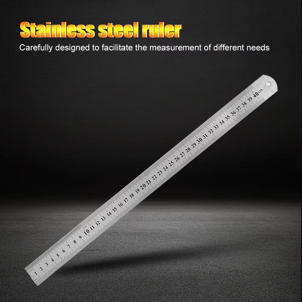 Stainless Steel Metal Straight Ruler Precision Double Sided Precision Measuring Tools Scale Metric Ruler Accessories Hand Tools