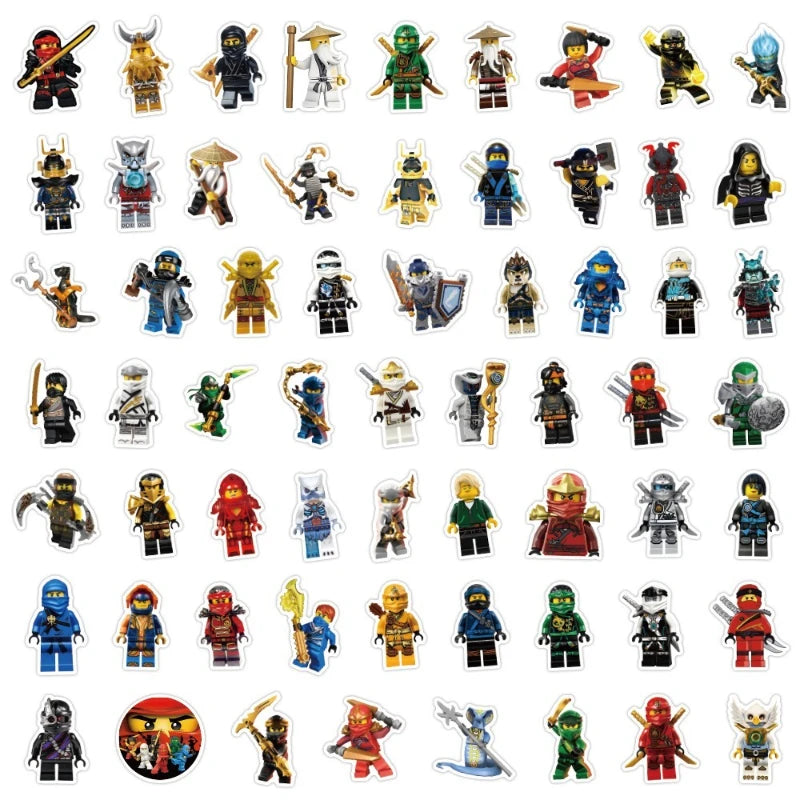 60pc/Lot  Not Repeating The New Ninja Waterproof Stickers Party Decoration Kids Favor